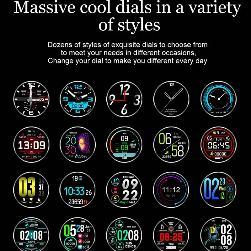 Eseed DT68 smart watch männer IP68 wasserdichte 1,2 zoll full touch bildschirm 230mah 30 tage lange standby EKG smartwatch für android ios