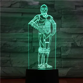 

Super Hero 3D LED Night Light Man Mecha Equipment Action Figure 7 Colors Touch Optical Illusion Table Lamp Home Decor 1421