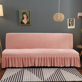 

Bed Sofa Covers Europe Without Armrest Pink Warming Color for Home 2/3/4 Seaters Couch