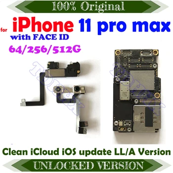 

Free Shipp Original Motherboard For iPhone 11 Pro max Factory Unlocked Mainboard Without with Face ID IOS Update Support LTE 4G