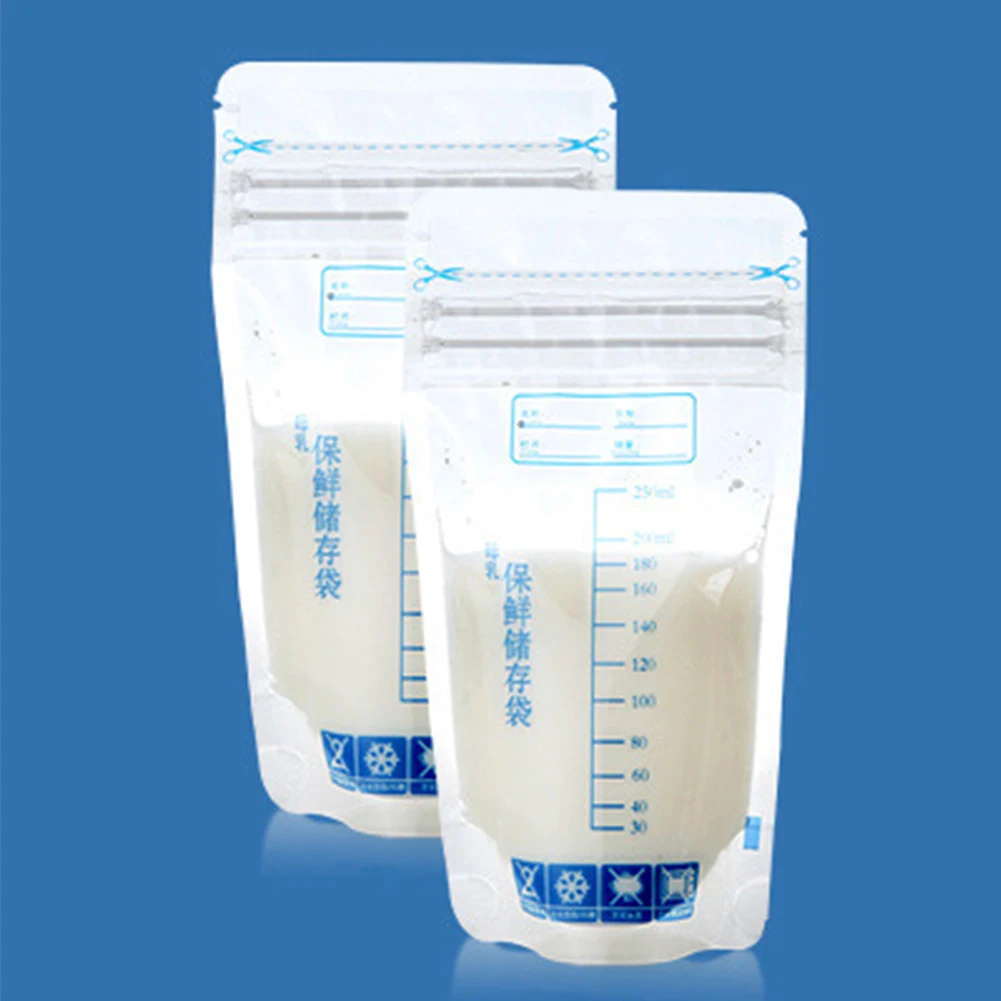 

30pcs 250ml Safe Freezer Bag Labels Breast Milk Storage Baby Feeding Baby Food Storage Disposable Milk Food Storage