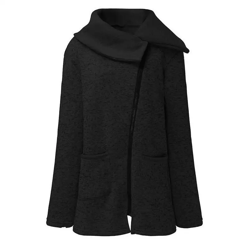 black Модная осенне-зимняя женская куртка, большие размеры, на молнии, Женское пальто, теплая уличная одежда, новинка, женские куртки, верхняя одежда - Цвет: black