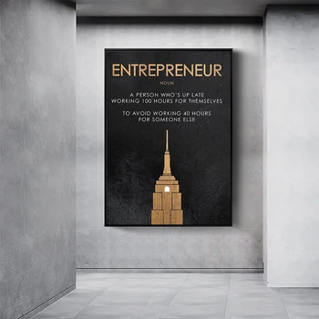 

Home Decor HD Print Canvas Painting Entrepreneur Motivational Quote Wall Art Nordic Style Poster Modular Picture For Living Room