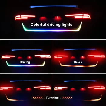 

Car LED Strip 1.2m Dynamic Streamer Brake Turn Signal Reverse Warning Light Signal Lamp Lighting Rear Trunk Tail Light 12V