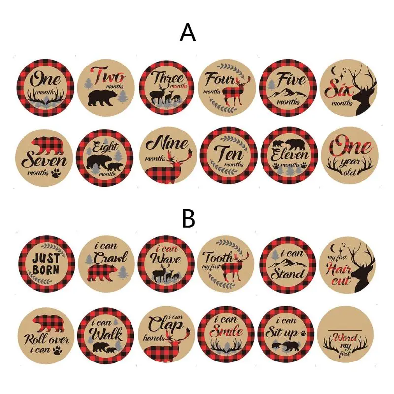 

For Memory Baby Pregnant Monthly Photograph Sticker Month 1-12 Milestone Sticker