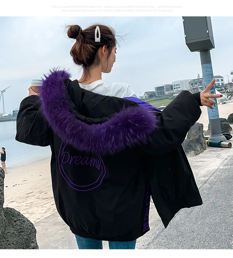 Photo Shoot Winter New Style down Jacket BF Fashion Loose And Plus-sized Slimming Short Students Woman Cotton Dress Network Red