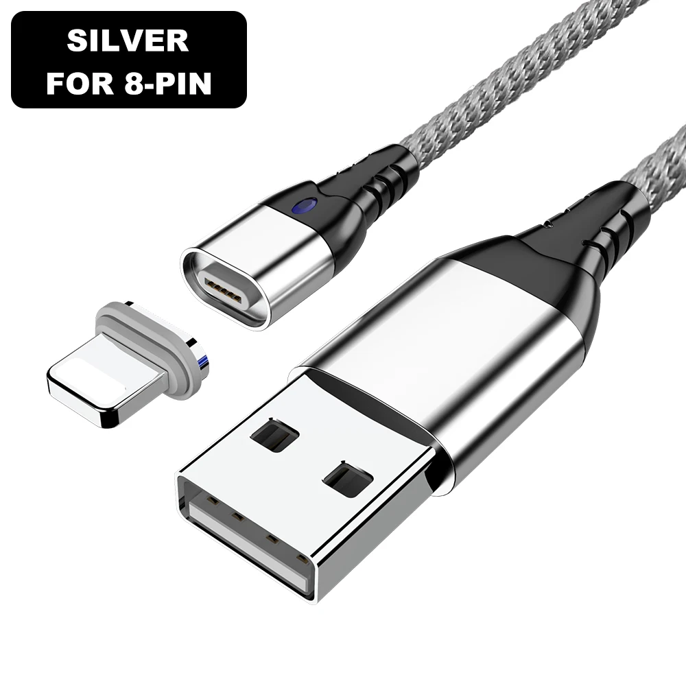 Silver for iphone Магнитный Micro usb кабель Vanniso 3A для быстрой зарядки для смартфонов iphone XS XR, кабель USB type c для samsung s10 s8 Xiaomi K20Pro - Цвет: Silver for iphone