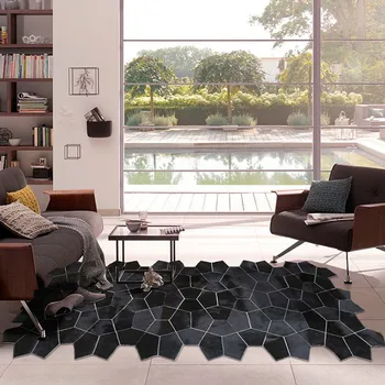 

American style luxury genuine cowhide skin fur patchwork rug in black color, decoration handmade fur tapestry, villa rug