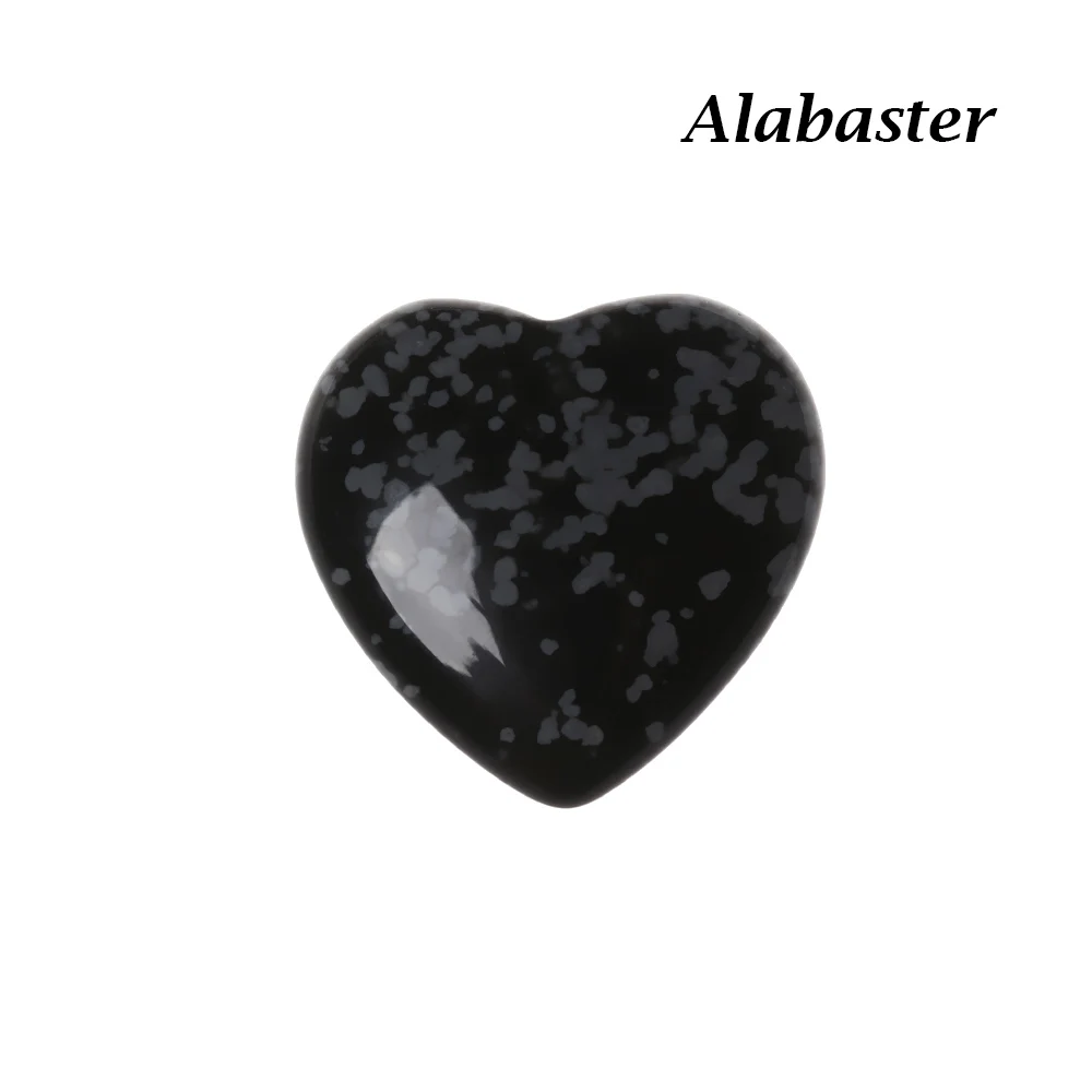 Alabaster 1 шт. в форме сердца кристалл натуральный кварц чакра Целебный Камень Подвеска из драгоценных камней DIY подарок украшения ручной работы аксессуары - Цвет: Alabaster