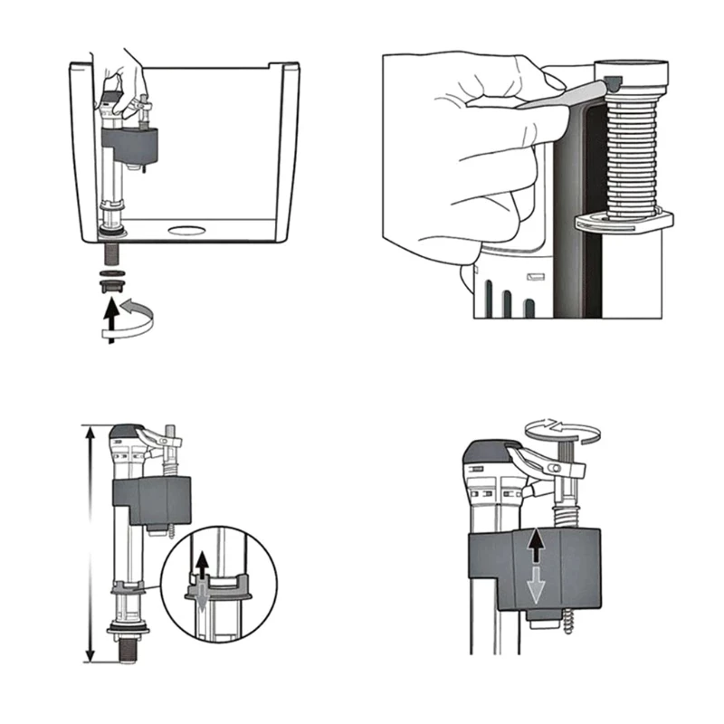 Toilet Tank Repair Kit 1 Set Toilet Water Tank Fittings 18.5cm to 29cm Cistern Dual Flush Valve With Push Button Bathroom Accessories