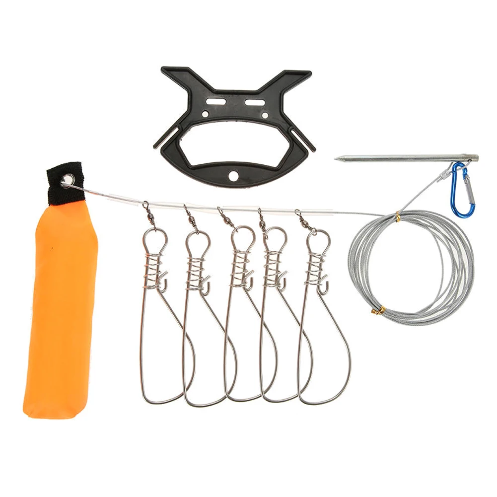 

5 Snaps Live Fish Metal Lock Fishing Stringer Steel Large Fish Lock Stainless Steel 5 M Fishing Stringer