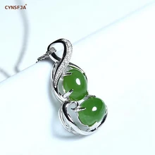 CYNSFJA Real Certified Natural Hetian Jade Jasper 925 Sterling Silver Fine Jewelry Amulets  Jade Pendant High Quality Best Gifts