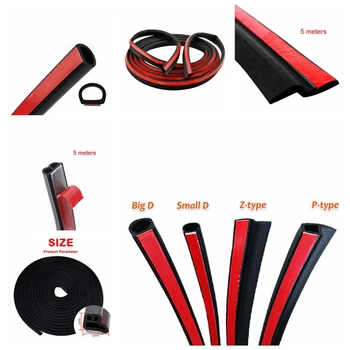 

B/D/Z/P/L/U Type Car Door Seal Strip Noise Insulation Anti-Dust Soundproofing Car Rubber Seal Strip 2/4/5/10 M Car Styling