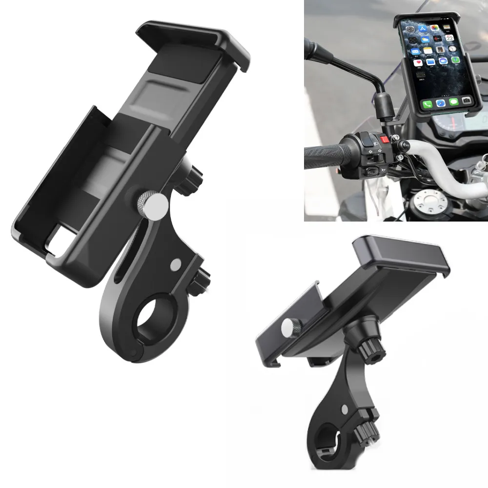 

Aluminum Alloy Cylindrical Handlebar Rearview Bracket Stand For 4.5-6.9 Inch Mobile Phone Bracket Motorcycle Bike Accessories