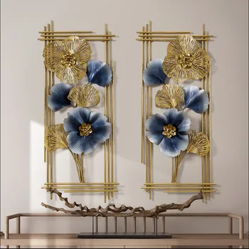 

Creative ginkgo biloba two new Chinese wall pendant living room background wall porch metal wall decoration
