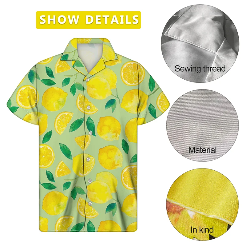 Polynesian Hawaiian Style Tribal Tattoo Yellow Hawaiian Shirt Cotton Casual Button Down Shirt Unisex Tropical Summer All Seasons Vacation