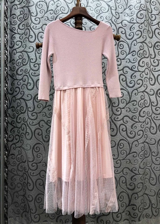 Приталенное и расклешенное платье весна лето vestidos женское сексуальное платье-свитер в горошек с сеткой в стиле пэчворк до середины икры розовый синий серый