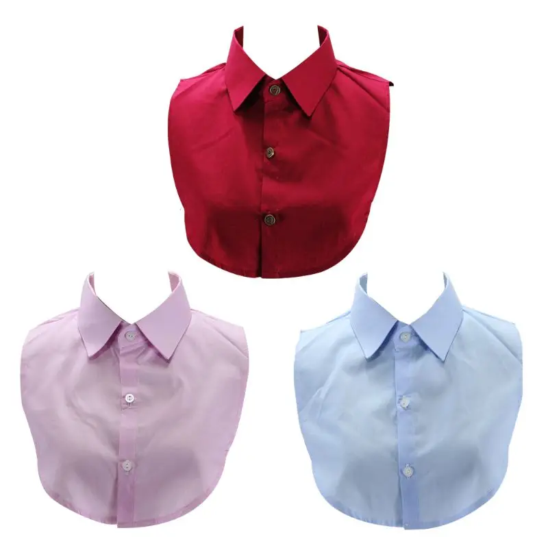 

Unisex Lapel Pointed Fake Collar Half-Shirt Detachable Necklace Choker Buttons