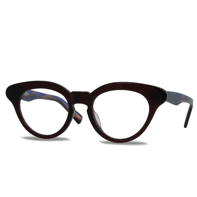 Black red Vintage Hand Made Optical Cat Eye Frame Gregory Peck Retro butterfly shape Acetate Eyewear Frames Make Reading Glass Lens - Цвет оправы: Black red