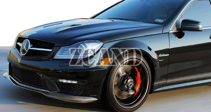 Передний спойлер из настоящего углеродного волокна для Mercedes Benz W204 C63 бампер AMG 2011