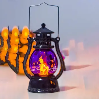 

Halloween Decoration Small Oil Lamp Halloween Retro Laser Pony Light Creative Bar Ghost Festival Atmosphere Layout Props
