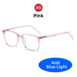 Enhanced Product Title: VIVIBEE Square Blue Light Blocking Eyeglasses - TR90 Lightweight Frame for Men & Women, Classic Computer Eyewear (Pink)