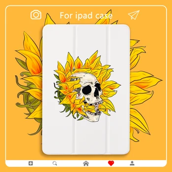 

Sunflower Art Skull for iPad ipad 7th Generation Case 6th 10.5 Pro Air Luxury Hard PC Cover For ipad Pro 2020 Case Air 2 Mini 5