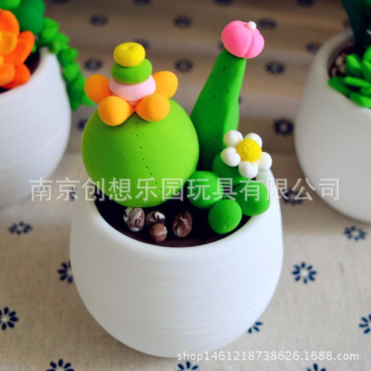 Summer Hot Selling Gift Children Parent And Child Activity DIY Hand-made Succulent Material Box Colored Clay Set