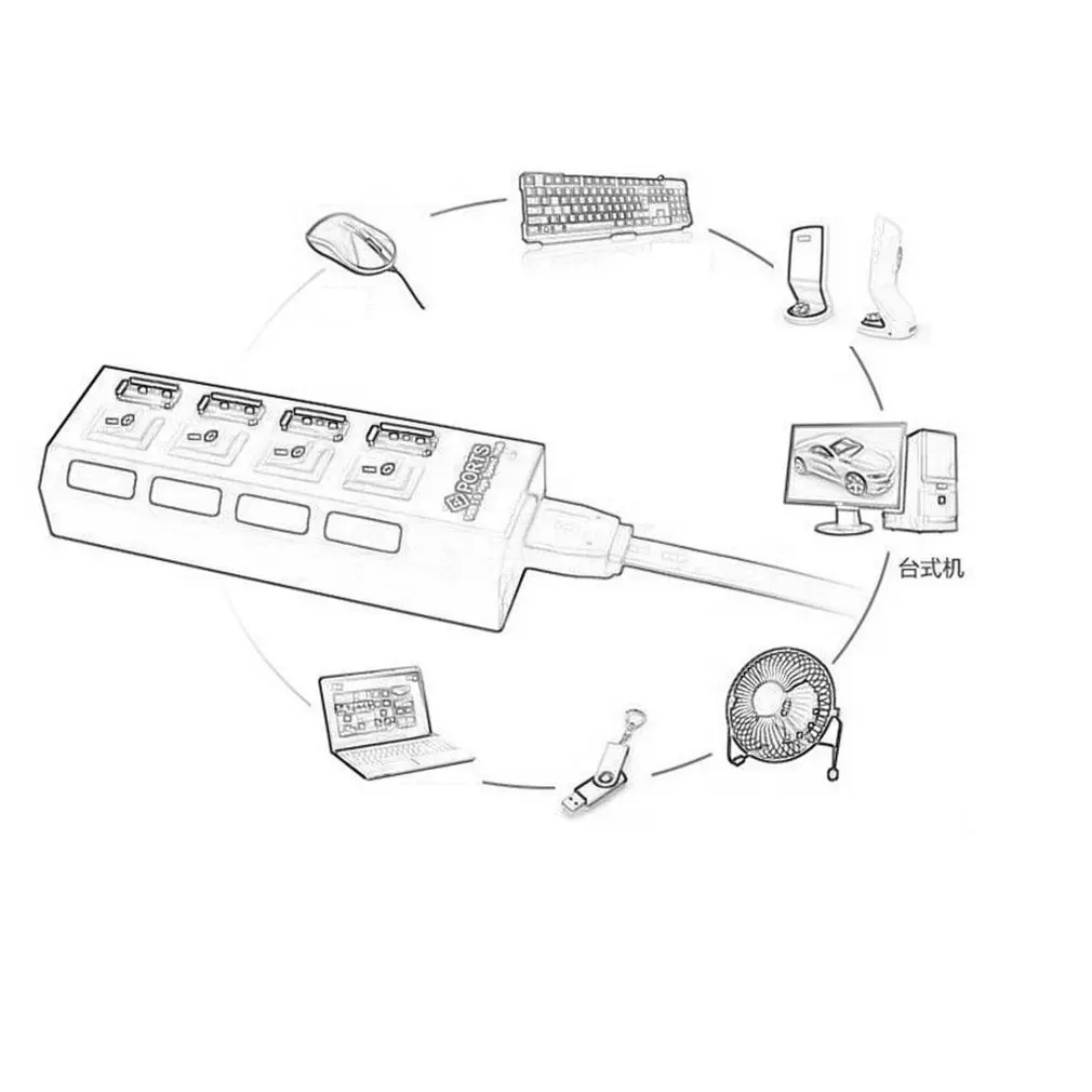 Usb-хаб Micro USB 3,0 концентратор разветвитель с адаптером питания USB 4/7 порт Hab высокоскоростной 5 Гбит/с USB разветвитель 3,0 концентратор для ПК Аксессуары