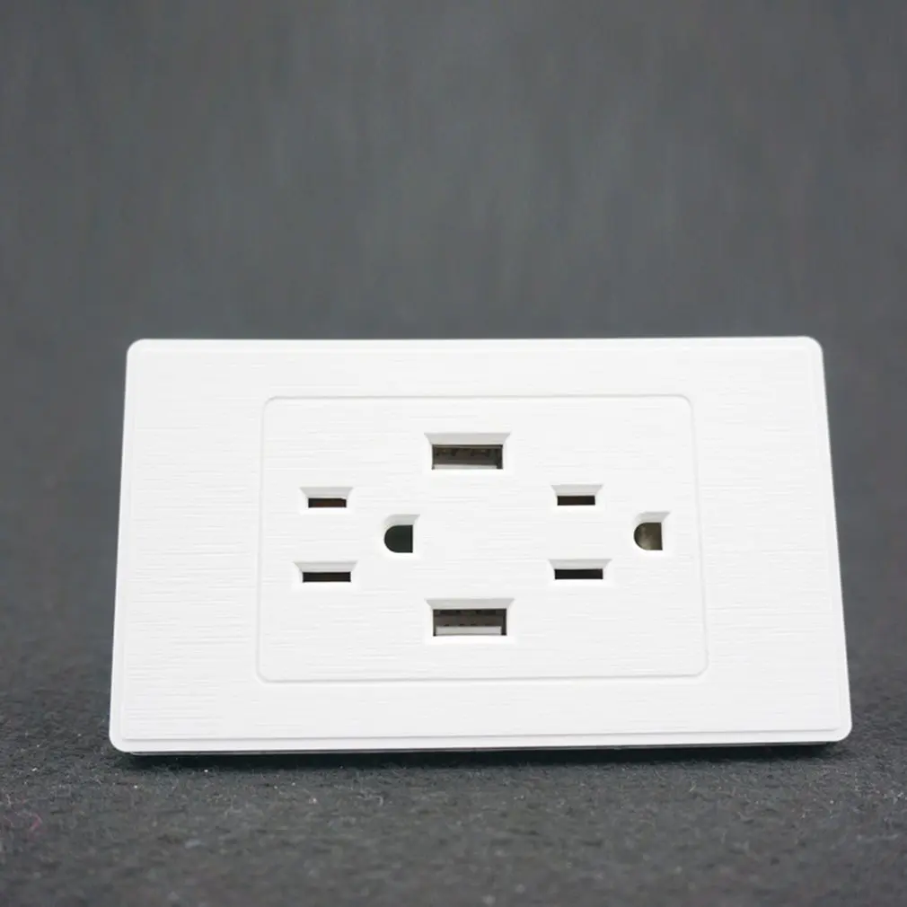 US 2 usb порта домашнее настенное зарядное устройство адаптер розетка двойной USB порт розетки пластина панель США вилка домашнее настенное зарядное устройство адаптер Белый/Черный