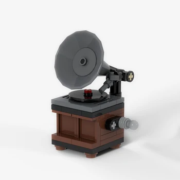 

50 PCS Bricks Mini Blocks Vintage Record Player Model Building Blocks Radio Block Set Recorded Model Christmas Gift