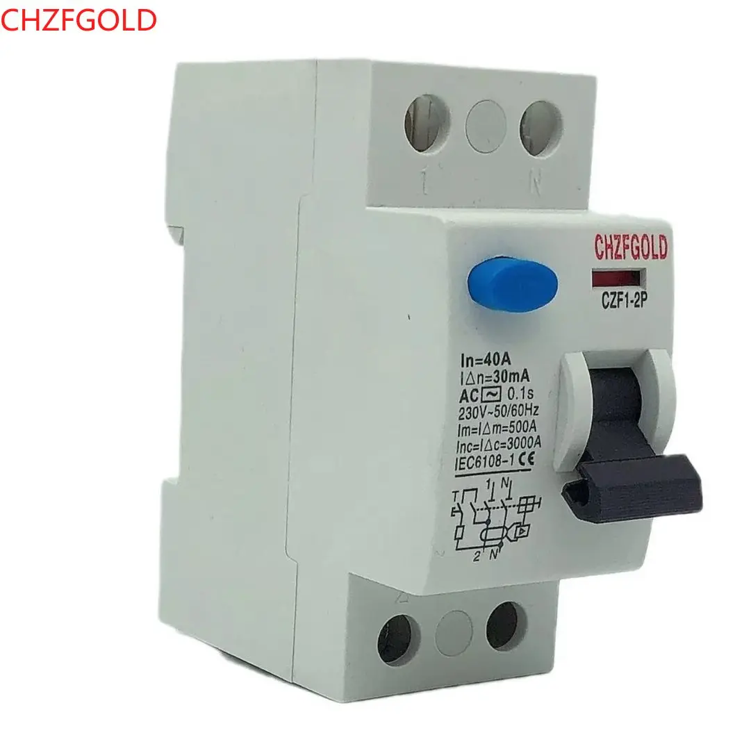 Disjoncteur Différentiel Type A 2P 40A 30mA 6kA RCCB 230V - Interrupteur De Sécurité Électromagnétique