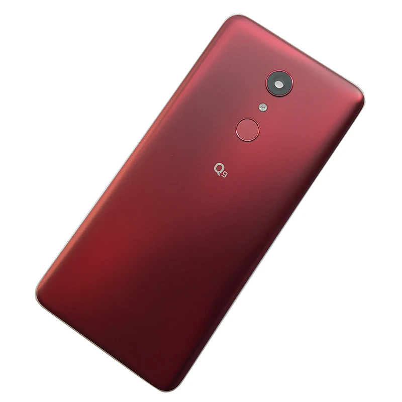 BINYEAE задний корпус для LG Q9 Крышка батарейного отсека задняя крышка с объективом камеры+ логотип - Цвет: Red With Fingerpri