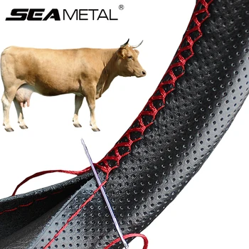 Genuine Leather Steering Wheel Cover 1