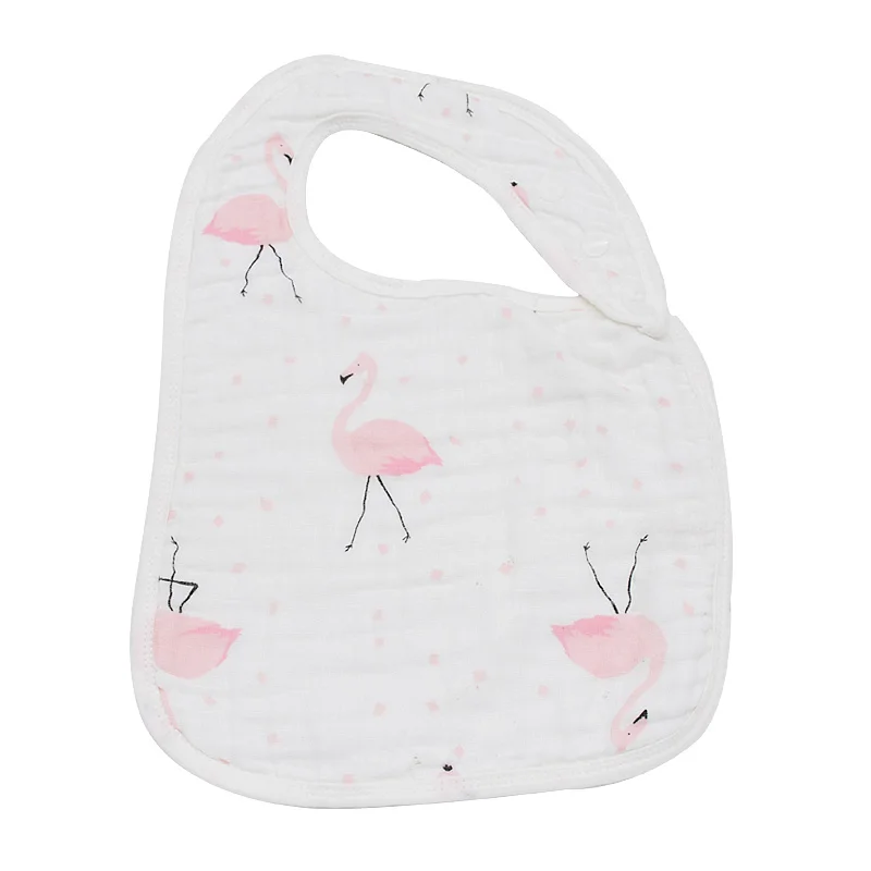 Pink flamingo Муслиновые детские нагрудники из хлопка, бандана для маленьких девочек и мальчиков, Детские нагрудники и салфетки для отрыжки, одежда для малышей, товары, Слюнявчики, банданы, Слюнявчики для кормления - Цвет: Pink flamingo