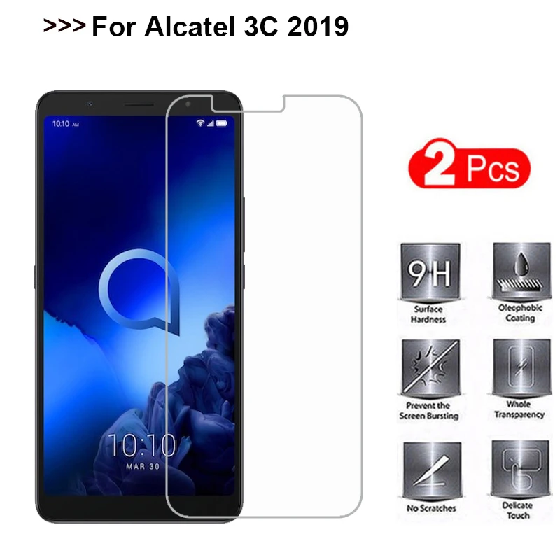 2 шт., закаленное стекло для Alcatel 3C, пленка для телефона, Ультратонкий экран с защитой против царапин, протектор для Alcatel 3C 6,", стеклянная крышка