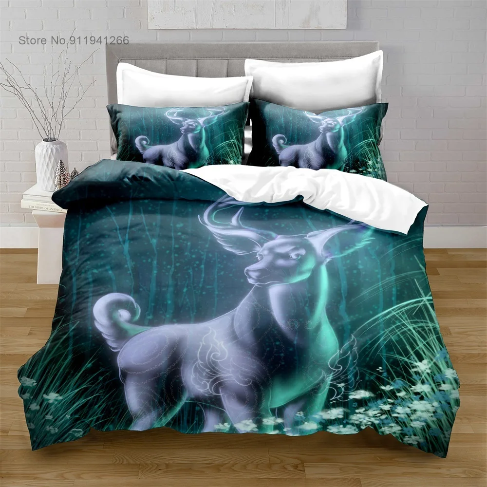deep fitted sheets Home Textiles Printed Deer Bedding Quilt Cover & Pillowcase 2/3PCS US/AE/UE Full Size Queen Bedding Set Kids Gifts queen comforter sets Bedding Sets