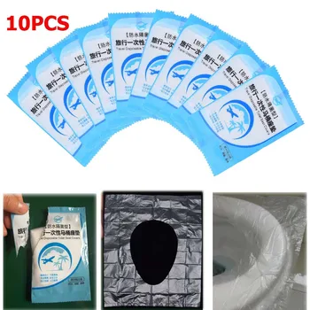 

10Pcs/5Pcs/1Pc Disposable Toilet Seat Cover Mat Portable Waterproof Safety Toilette Seat Pad For Travel Hotel Bathroom Supplies