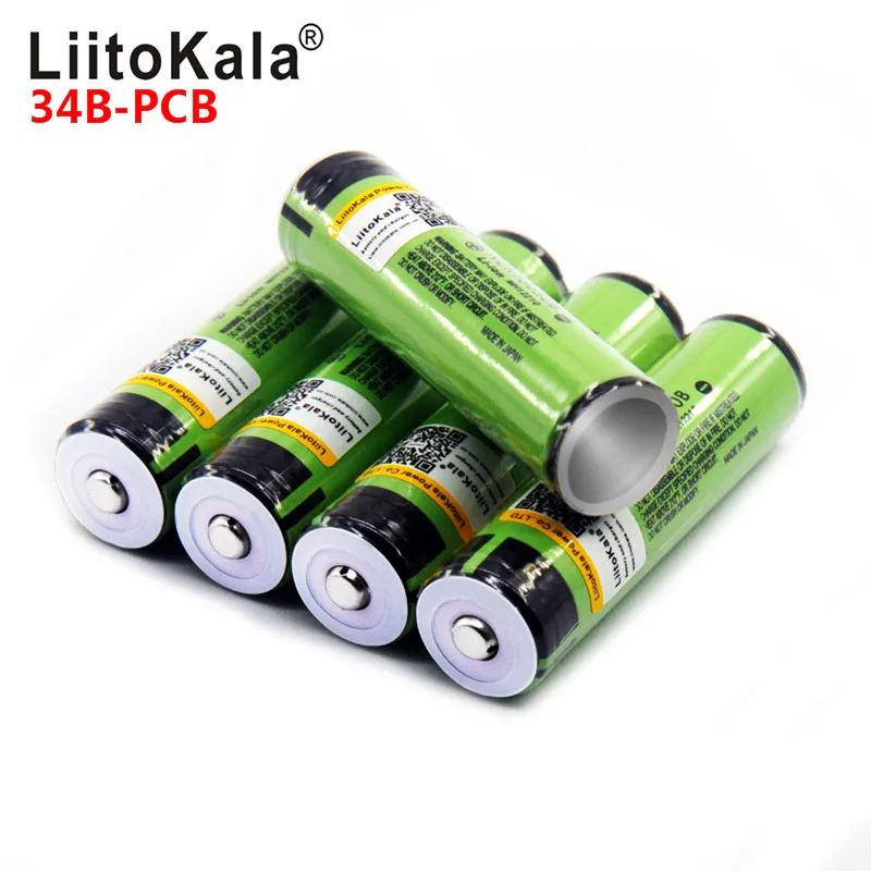 Защищенный от LiitoKala NCR18650B 18650 перезаряжаемый аккумулятор 3400 мАч с 3,7 в для фонариков