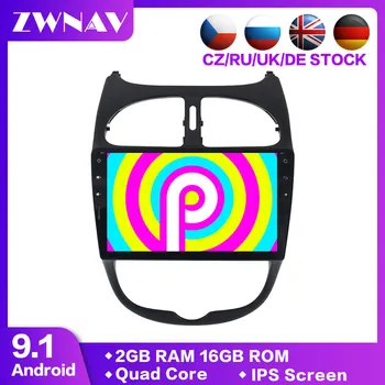 

9" HD Android 9.1 Car audio Stereo GPS For Peugeot 206 Auto Radio tape recorder FM WiFi Audio Video Head unit Navigation No DVD