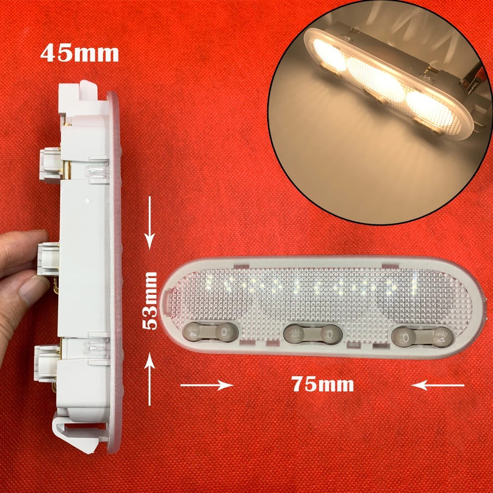 Dome Reading Light For nissan qashqai j10 2008- for Sunny for March 3-Botton Car Interior Reading Lamp For Renault Dacia