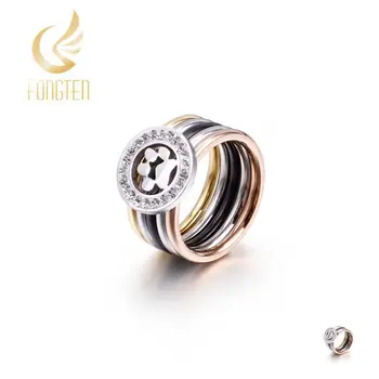 

6 Styles Love Heart Colorful Engagement Wedding Ring Women Titanium Steel ZC Crystal Rings Angel Dog Cat Claw
