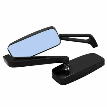 

Black Side Mirrors Replacement Parts Set Rectangle Motorcycle Smoke Blue