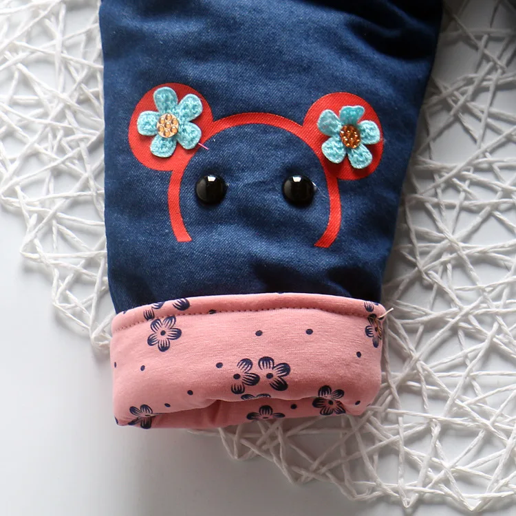 Детские зимние плотные брюки с хлопковой подкладкой, теплые детские джинсы с плюшевой подкладкой для мальчиков и девочек 0-3 лет