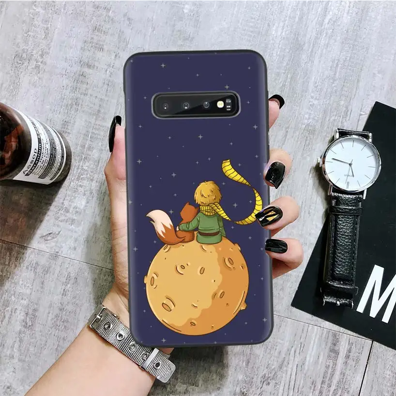 Черный чехол для телефона Little Prince для samsung Galaxy S10+ Plus Lite Note 10 9 8 S9 S8 J4 J6+ Plus S7 S6 Edge Capa