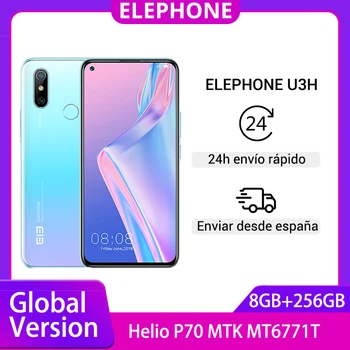 

Global Version ELEPHONE U3H Smartphone 8GB 256GB Helio P70 6.53" FHD+ 48MP Dual CamS Android 9 Mobile Phones Wireless Charge