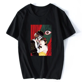 

Eyeball Lick Suehiro Maruo Japan Japanese Anime Manga Horror Guro Junji Ito T Shirt Tee Anime Male Funny Cotton T Shirt