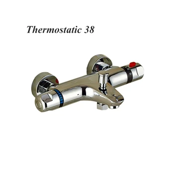 

Chrome Thermostatic Shower Mixer Valve Wall Mounted Dual Handle Temperature Control Control Valve with Tub Spout Shower Valve