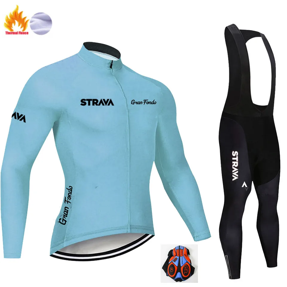 Winter Jersey Suit Зимняя одежда из мягкой ткани, теплая одежда для велоспорта, длинные платья для велоспорта - Цвет: Winter Jersey Suit