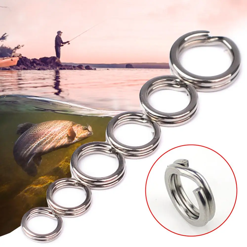 

100pcs Fishing Connection Ring Bait ring Lure bait circle for Crank Hard Bait Silver Stainless Steel 3#-8# Fishing Accessories